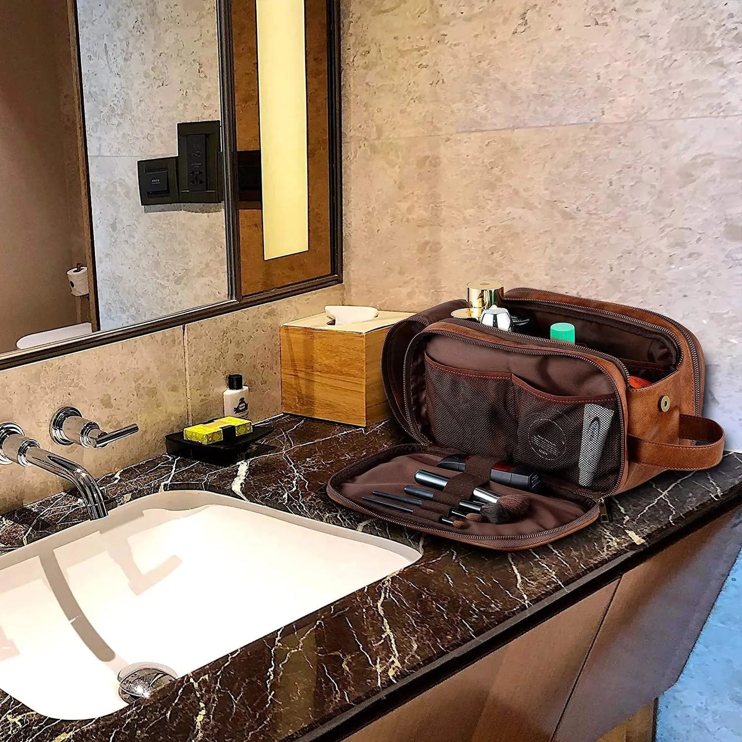 Borsa da toilette executive in pelle
