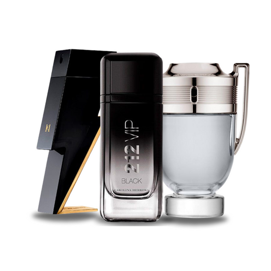 Cofanetto di 3 Fragranze BAD BOY, 212 VIP BLACK, e Paco Rabanne INVICTUS Eau de Parfum