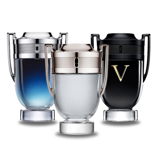 Cofanetto di 3 Fragranze: Paco Rabanne INVICTUS LEGEND, INVICTUS e INVICTUS VICTORY 100ml  Scopri l'essenza di tre fragranze iconiche, simbolo di vittoria, forza e sensualità, racchiuse in un esclusivo cofanetto da 100ml.