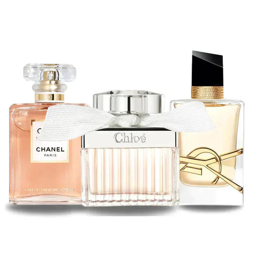 Cofanetto di 3 Profumi: Chanel COCO MADEMOISELLE, Yves Saint Laurent LIBRE e CHLOÉ 100 ml